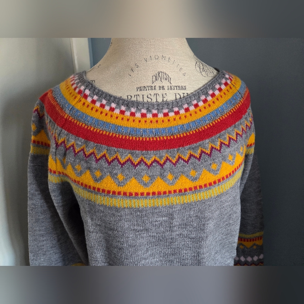 Multicolor Fair Isle Women's Sweater - Picture 6 of 14